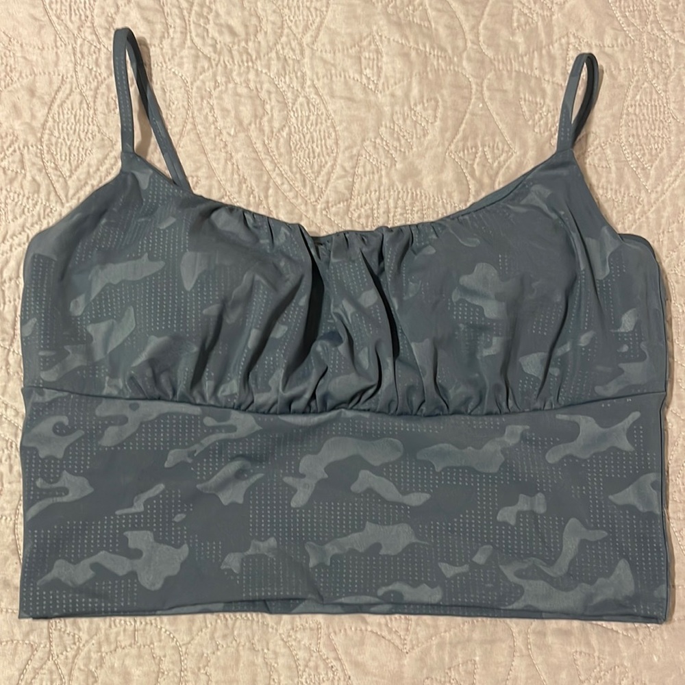 ZYIA grey camo cropped top